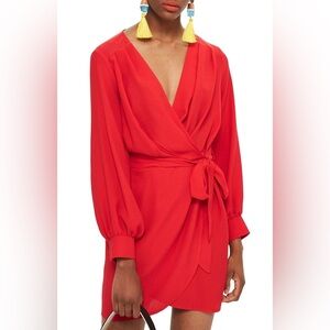 NWT Topshop Red Wrap Dress